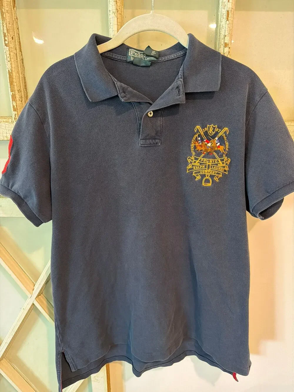 Polo Ralph Lauren Mens Large triple pony on back polo shirt